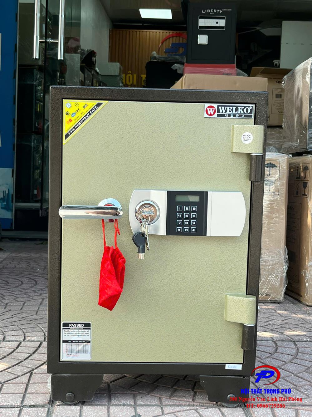 Két Sắt Điện Tử Welko KCC120E – Silver, Chống Cháy, Chính Hãng