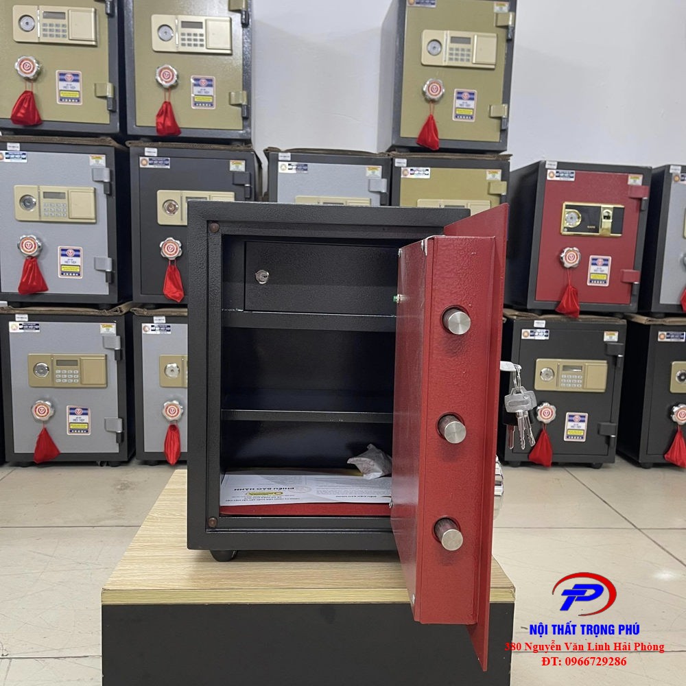  Két sắt Việt Tiệp chống cháy  K54ĐT màu đỏ – Khóa điện tử